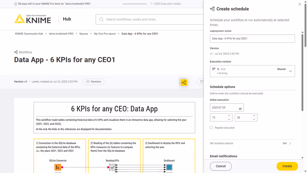 Create schedule