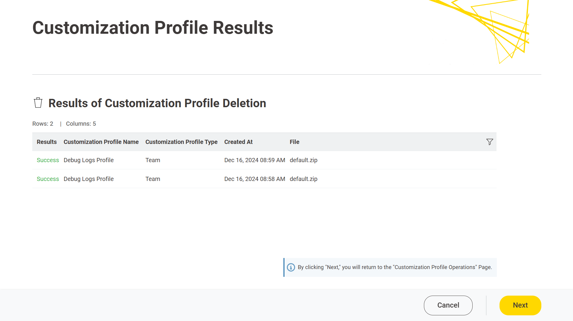 img customization profile delete Hub admin results