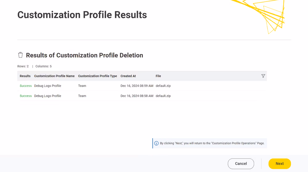 img customization profile delete Hub admin results