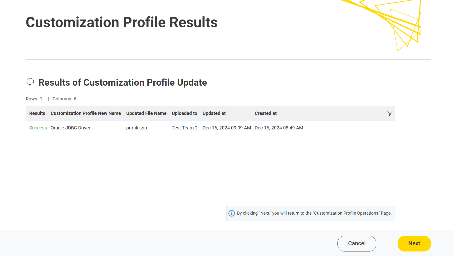 img customization profile update Hub admin results