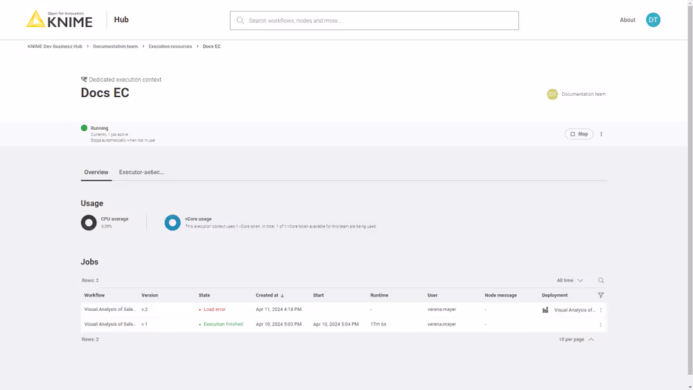Additional executor information page