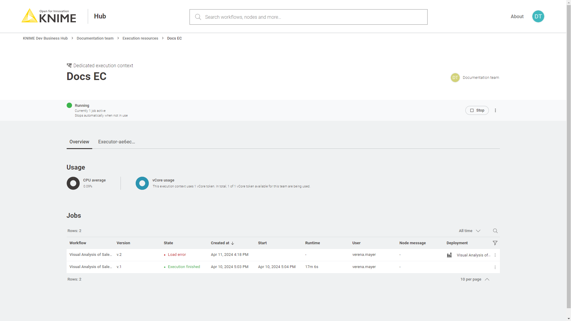 Additional executor information page