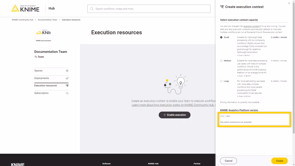 Execution resources with context