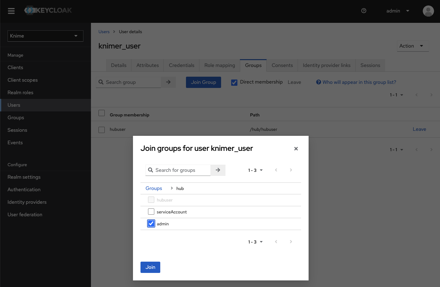 Making a user a global admin in Keycloak