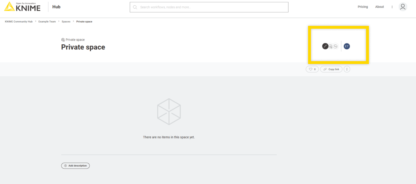 Open the Manage space access side panel