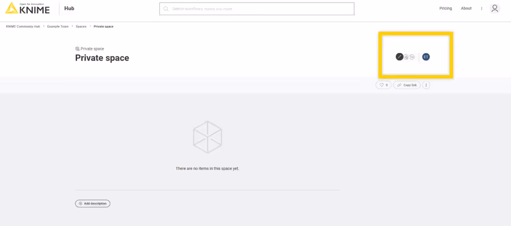 Open the Manage space access side panel