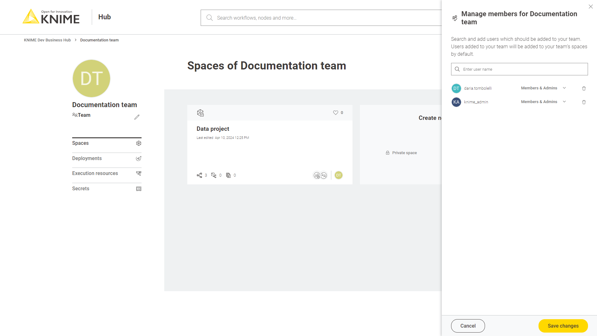 Manage team members
