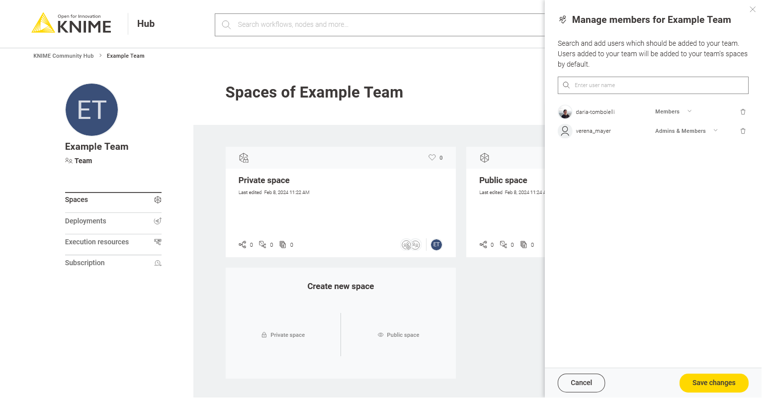 Manage team members