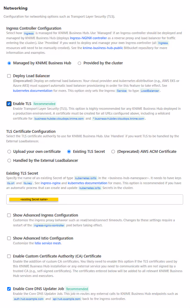 Networking configuration