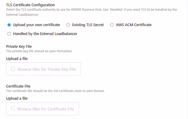 Upload your own certificate