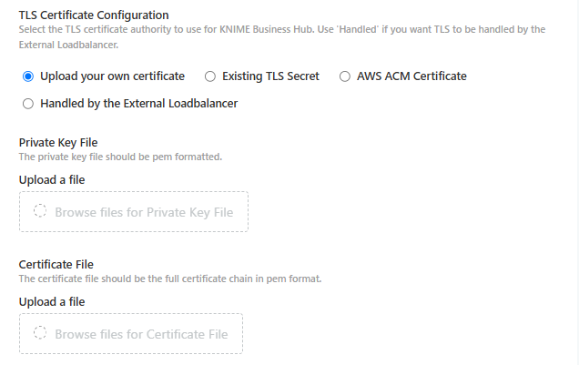 Upload your own certificate