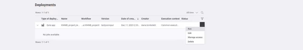 Run a data app deployment