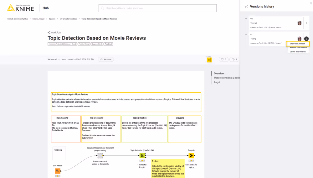 img show version workflow