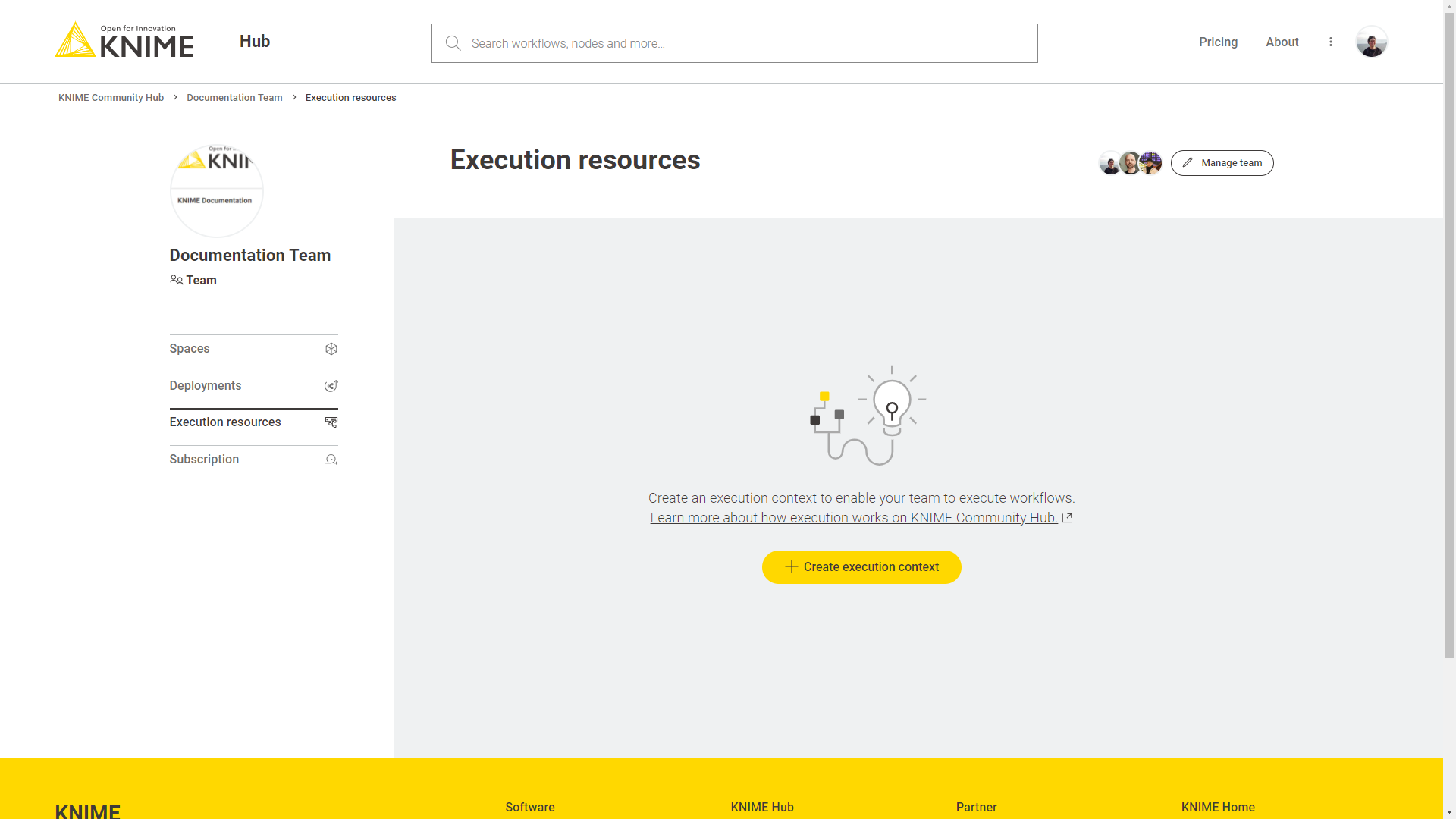 Execution resources empty