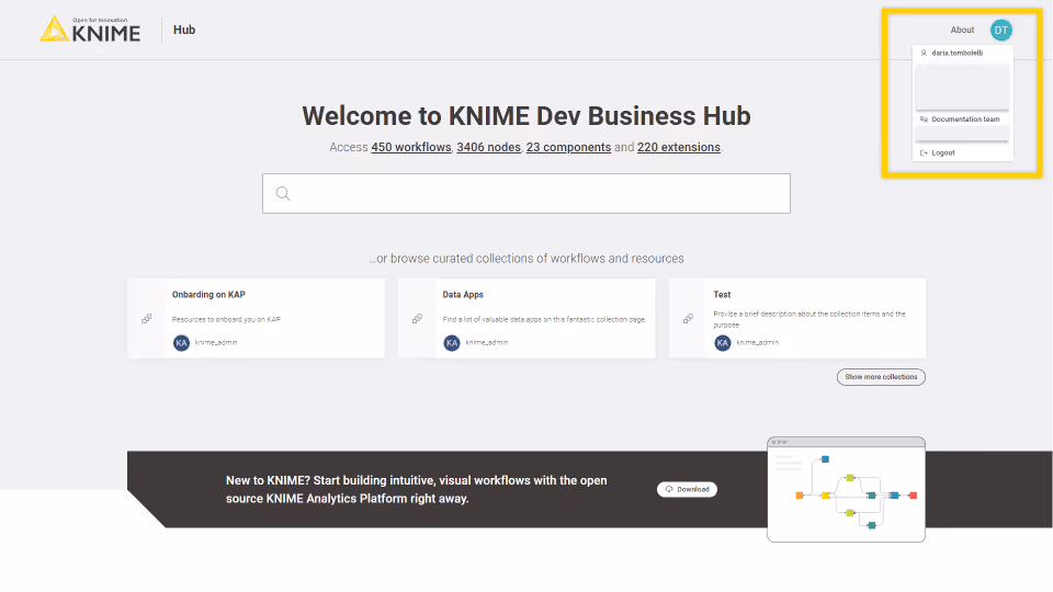 Select a team to go to the team's profile page