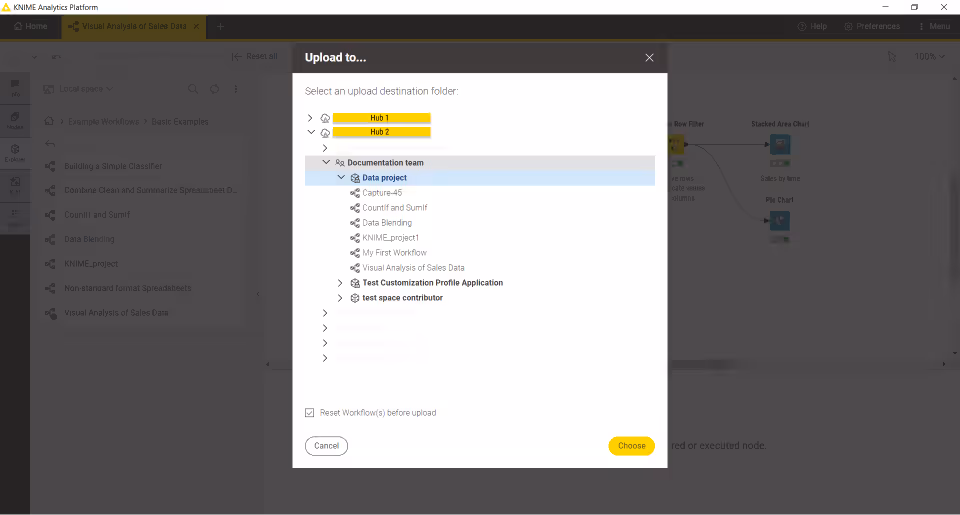 Upload a local item to your KNIME Hub