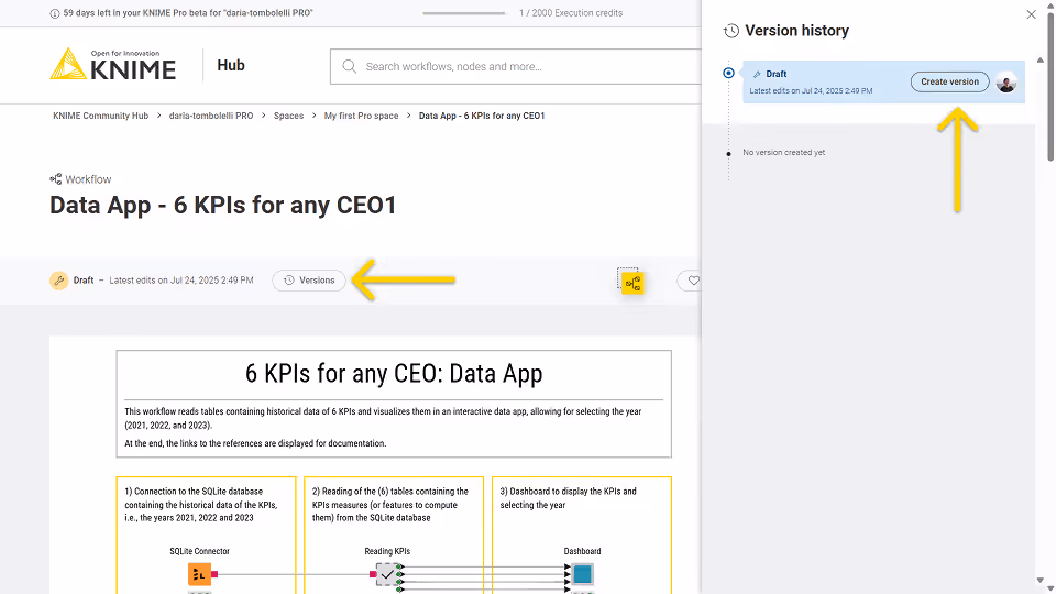 Workflow history