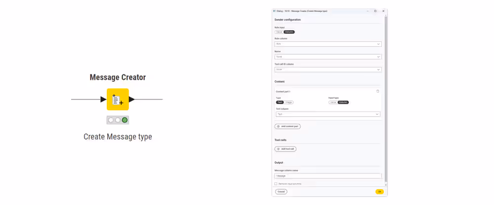 message type dialogue