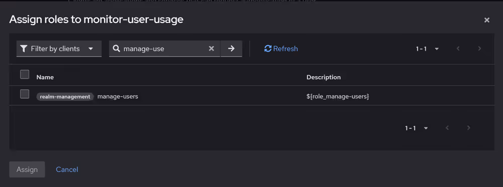 Assign the manage-users role