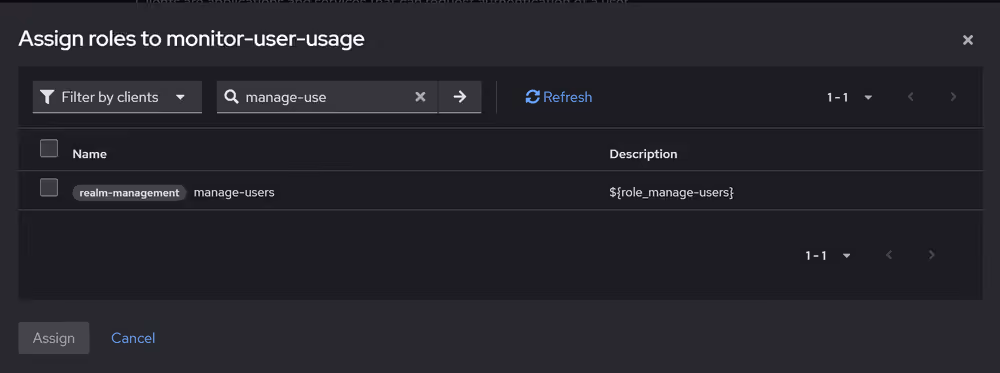 Assign the manage-users role