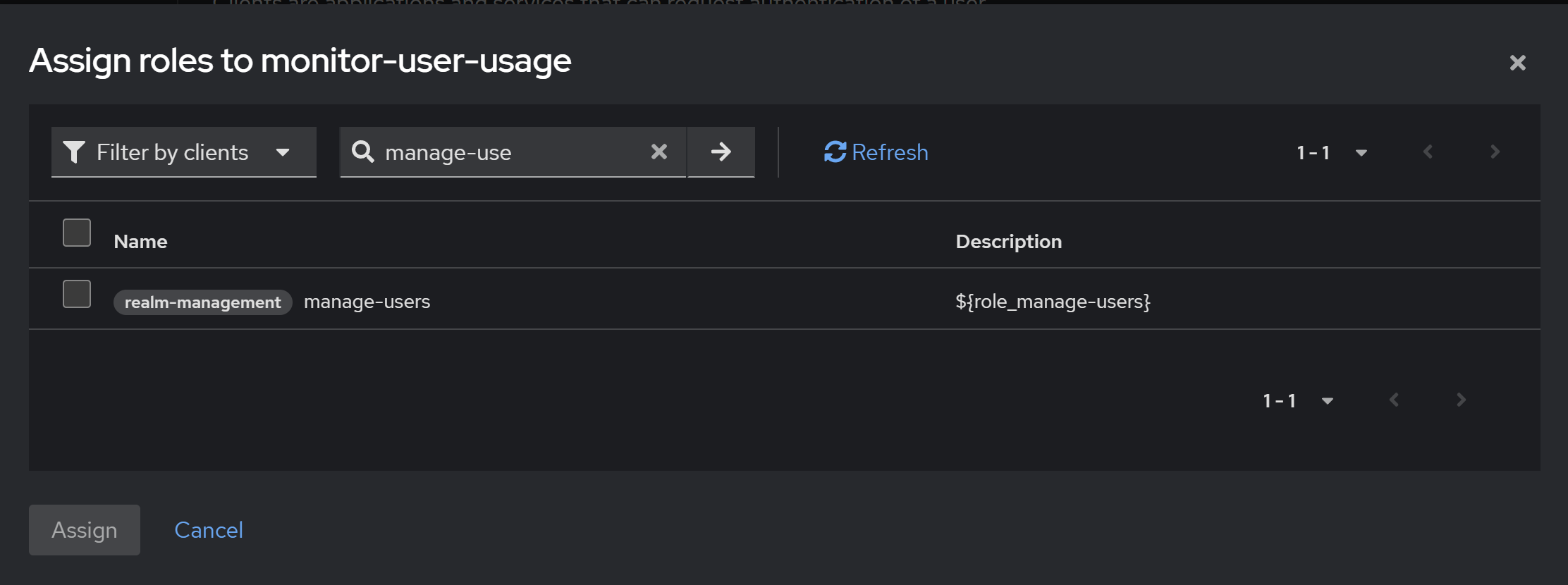 Assign the manage-users role