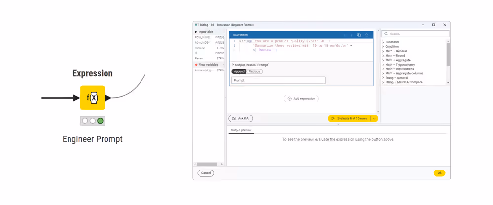 Show prompt column