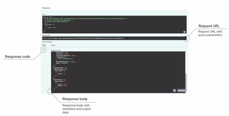 explore the response of the swagger ui
