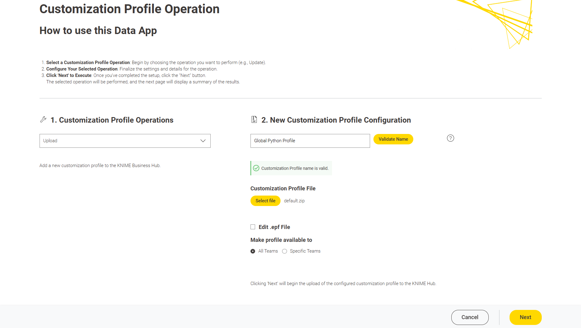 img customization profile upload global scope