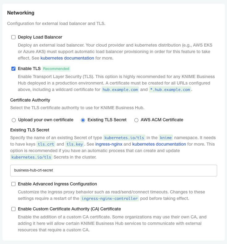 img existing tls secret