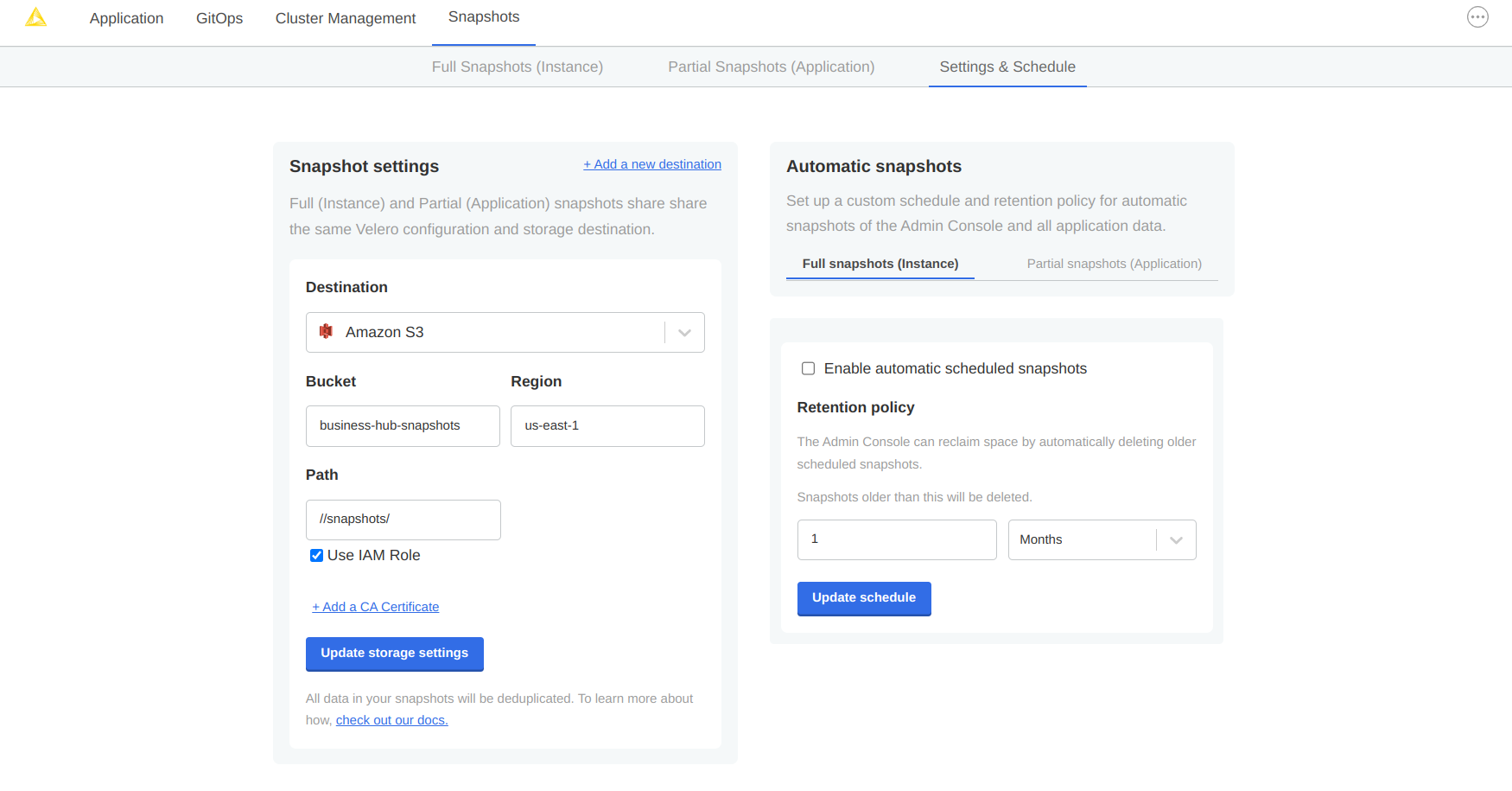 img snapshot destination settings