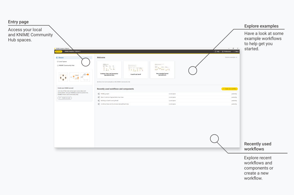 03 knime modern ui entry page