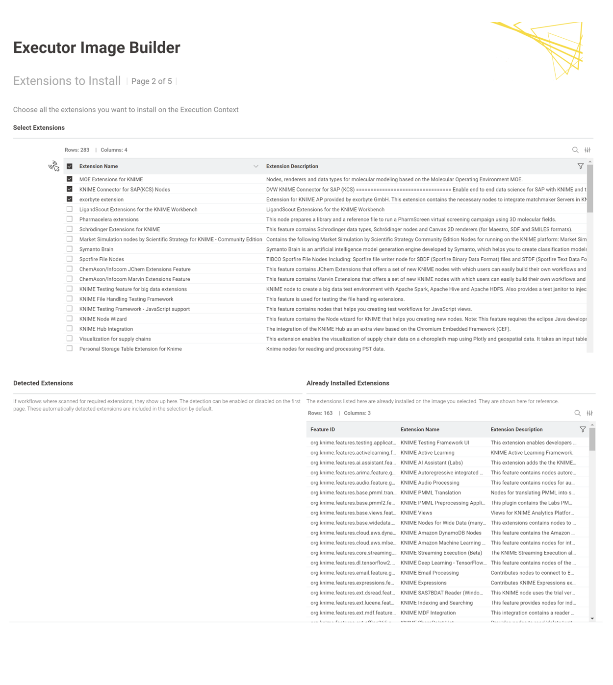 executor image builder data app page2
