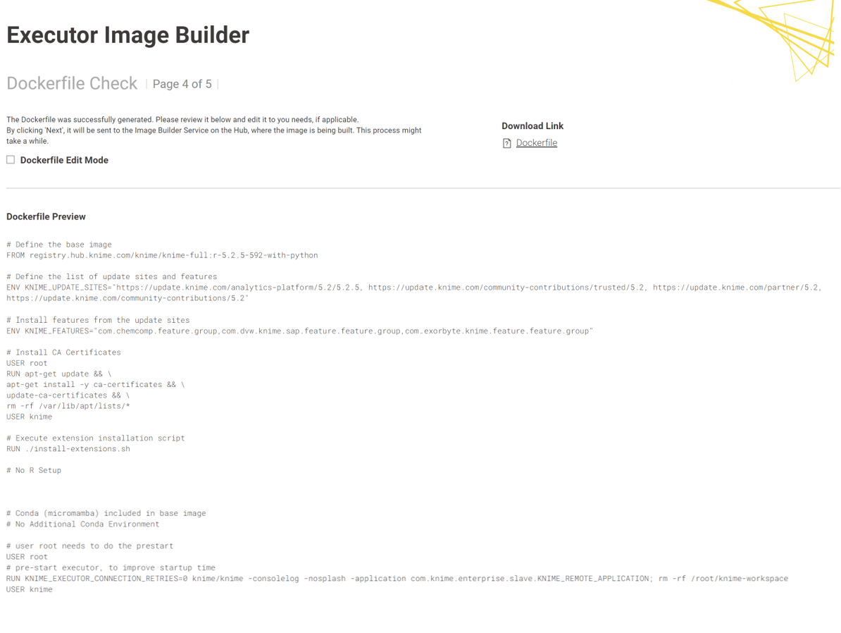 executor image builder data app page4