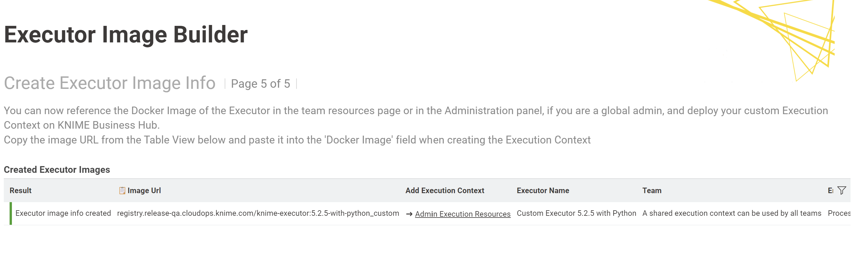 executor image builder data app page5