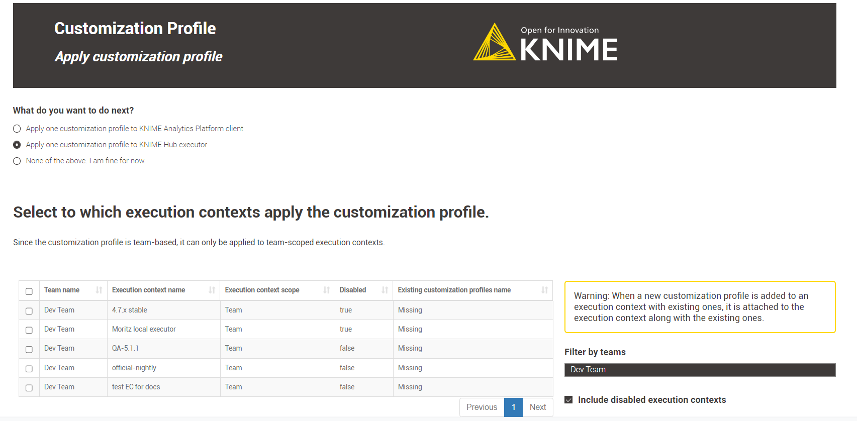 img customization profile apply team admin selection