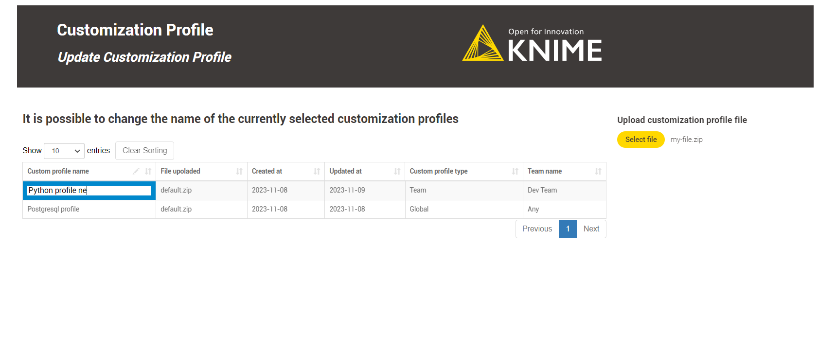 img customization profile update global admin updating