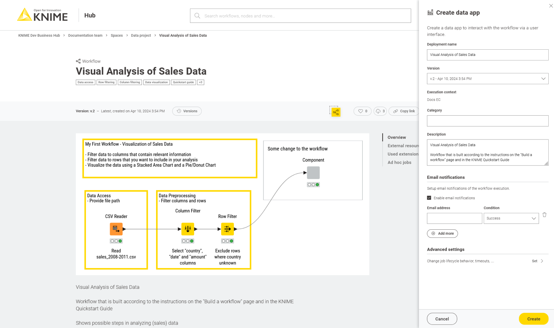 img create data app deployment