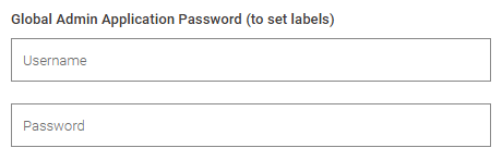 Screenshot of the ad hoc or deployment configuration to set the application password of a global admin.