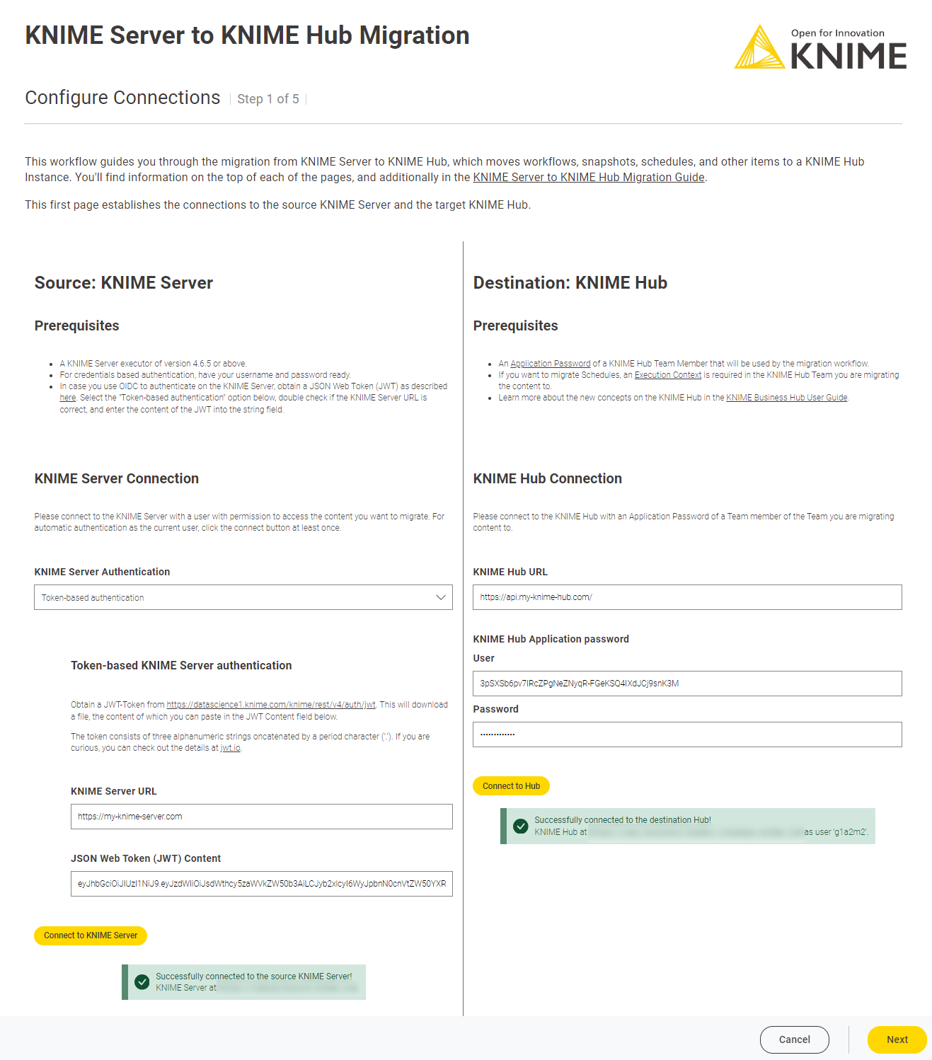 server to hubmigration workfow page1