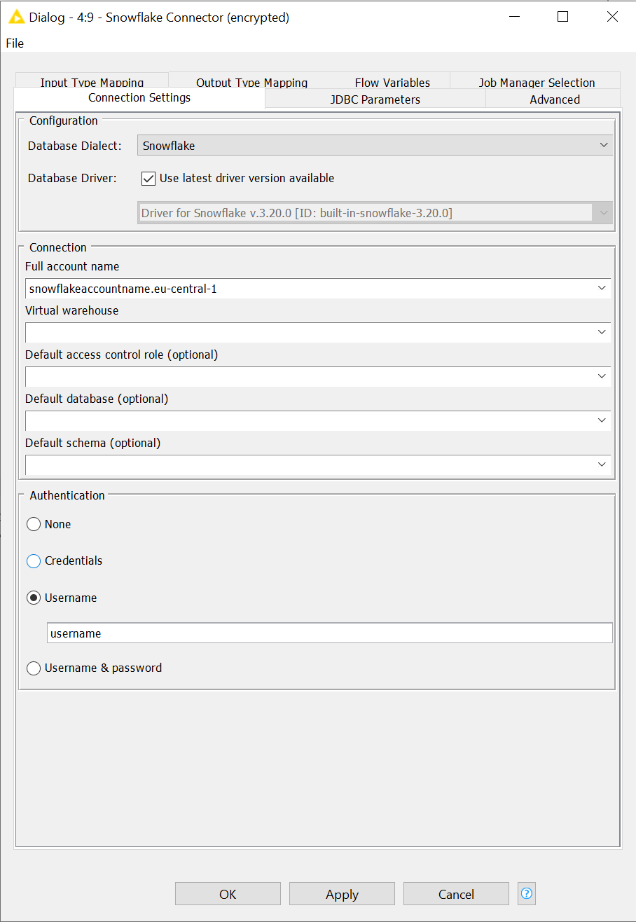 img config dialog connection