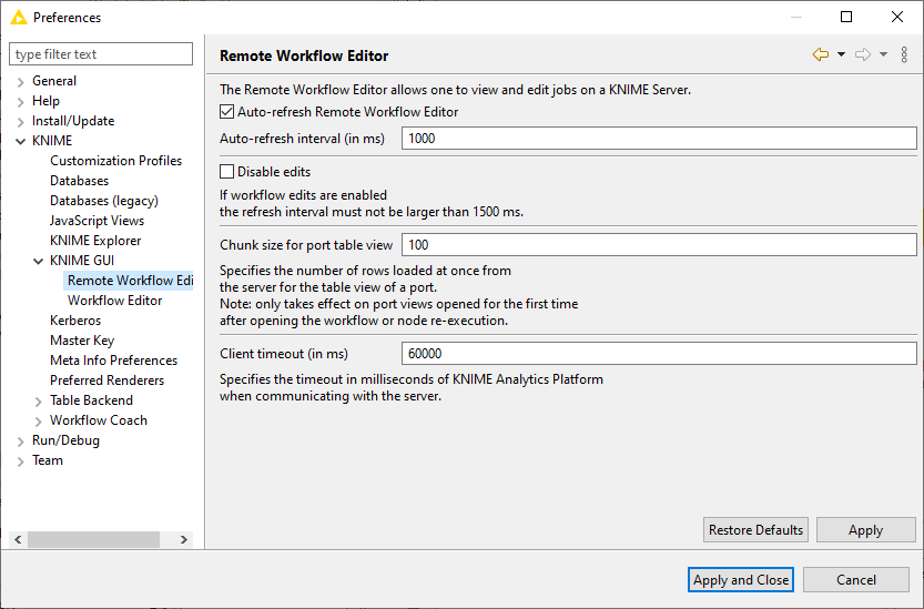 img remote workflow editor preferences